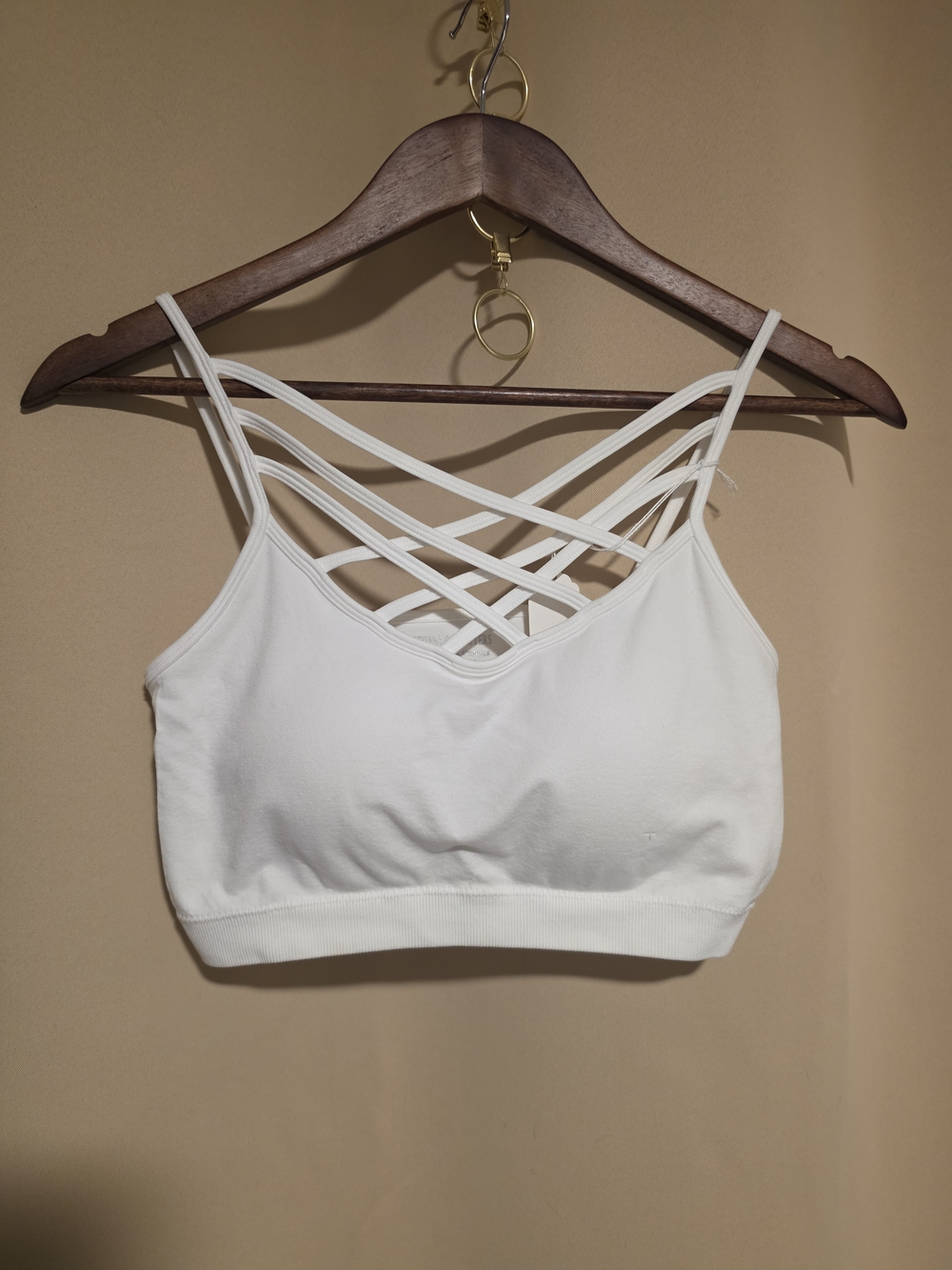 Zenana Outfitters White Strappy Crisscross Bralette